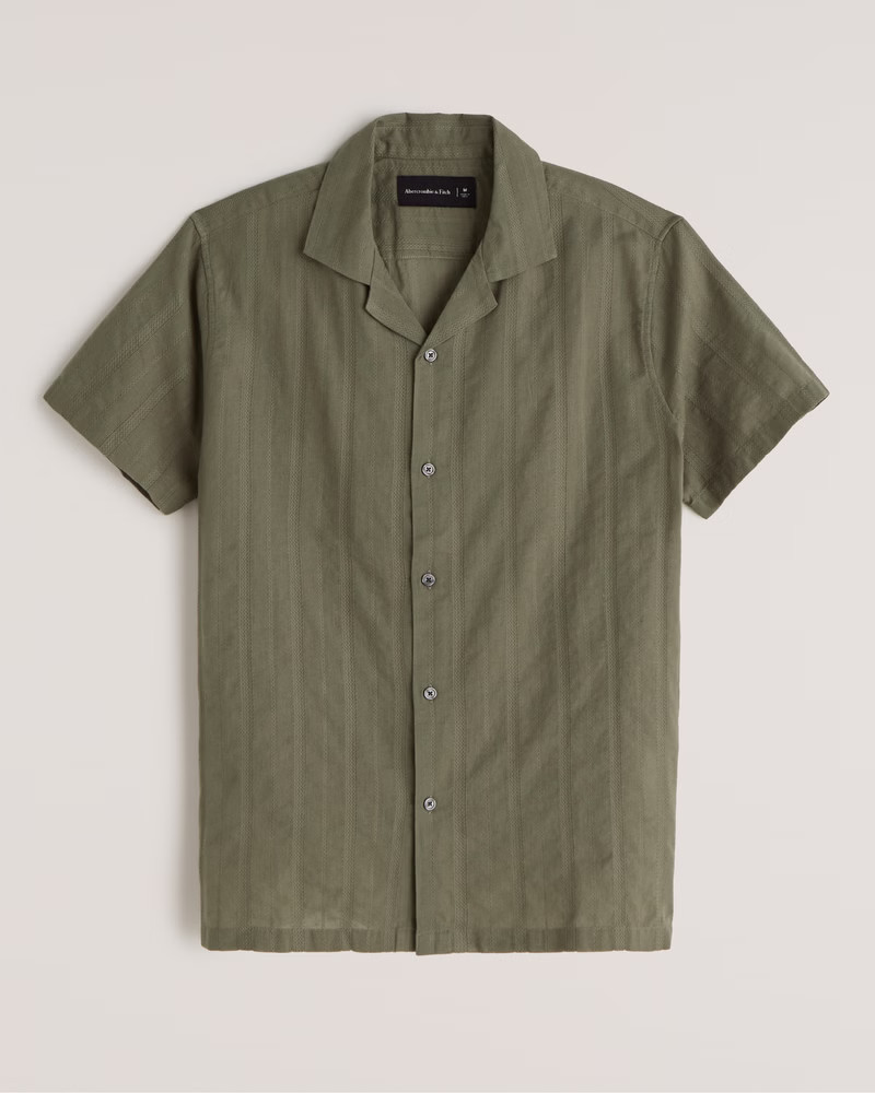 Camp Collar Button-Up Shirt | Abercrombie & Fitch (US)