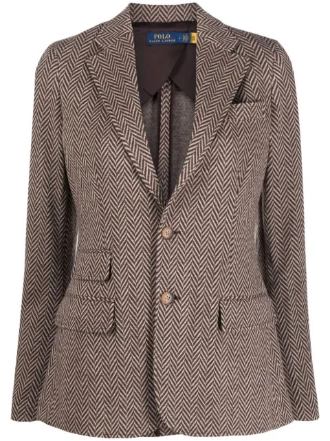 Polo Ralph Lauren Herringbone single-breasted Blazer - Farfetch | Farfetch Global