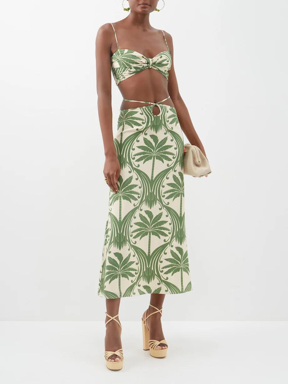 Beach Life silk crepe de Chine bralette top | Matches (US)