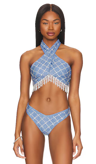 x REVOLVE Jessica Bikini Top in Denim | Revolve Clothing (Global)