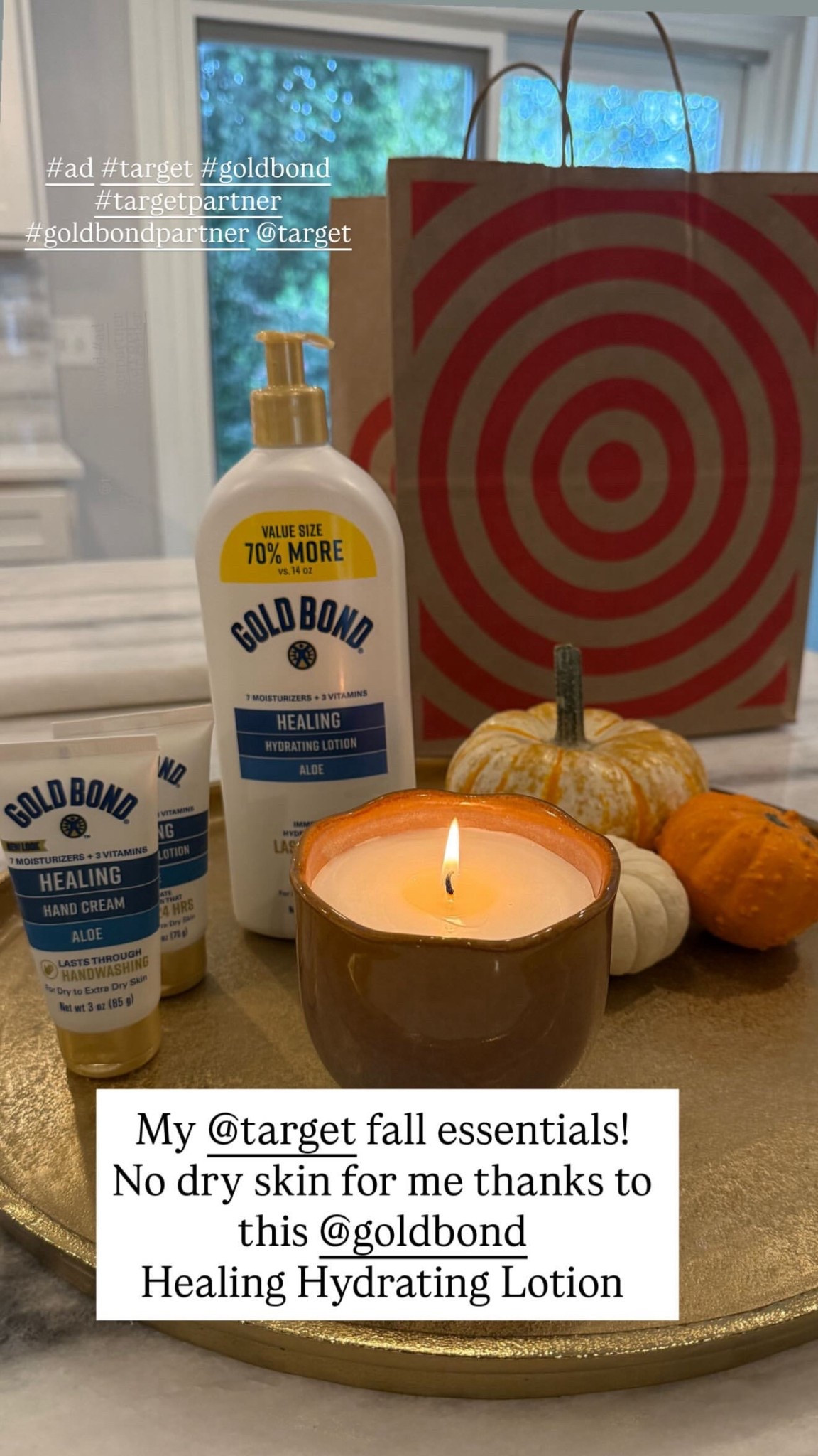 
#goldbondpartner #adCheck out what I buy at Target as my fall essentials.  Cooler weather means dry, dehydrated skin, so I reach for Gold Bond Healing Hydrating Lotion with aloe and Healing Hand Cream (my fav!). The lotion keeps my skin from getting dry and dehydrated and the hand cream stays by the kitchen sink (with a backup in my bag!) so my hands never feel tight or rough.  Together, they’re the Target fall essentials that keep skin hydrated through busy days and holiday entertaining. 
@shop.ltk @target #goldbond @goldbond #target #targetpartner #liketkit #goldbond
