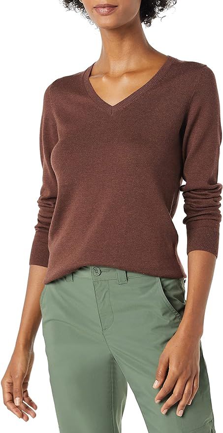 Amazon Essentials Women's Classic Fit Lightweight Long-Sleeve V-Neck Sweater | Amazon (US)