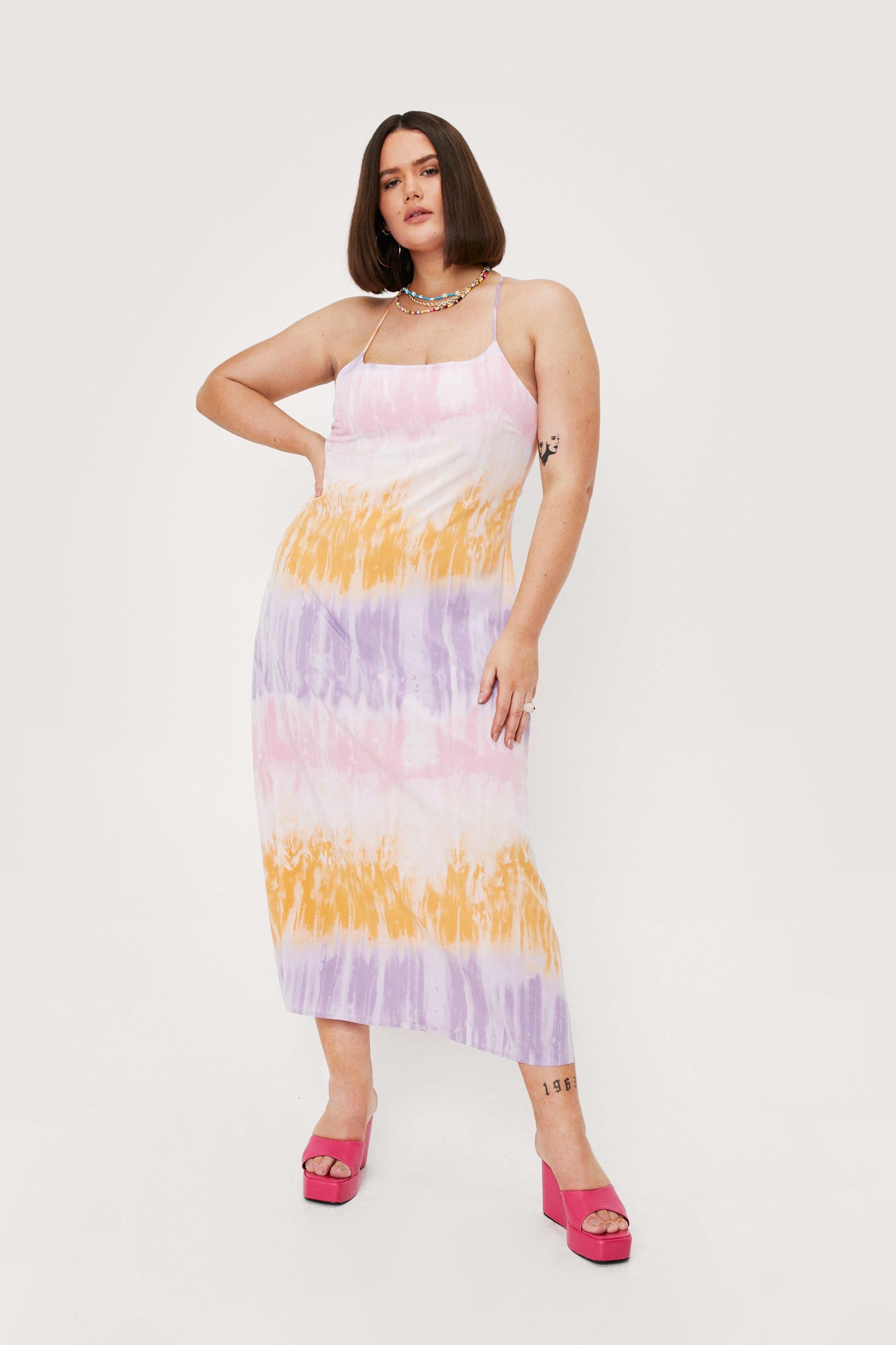 Plus Size Ombre Satin Strappy Midi Dress | Nasty Gal (US)