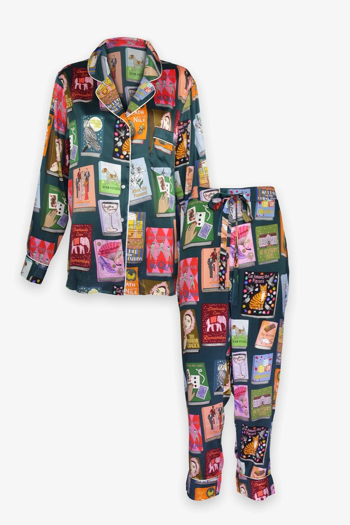 Agatha Christie Book PJ Set in Teal - L TEAL | Shop Olivia