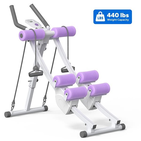 MERACH - Ab Machine Adjustable Ab Trainer Machine, Independent Dual Tracks for Mountain Climber, Foldable for Home Gym - Purple | Best Buy U.S.
