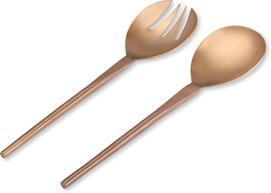 Folkulture Kitchen Salad Servers or Salad Serving Utensils for Cooking, Stainless Steel Servers, ... | Amazon (US)