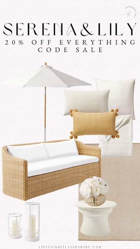 Serena&Lily 20% off everything code SALE, outdoor furniture, outdoor umbrella, outdoor throw pillows 

#LTKhome #LTKsalealert