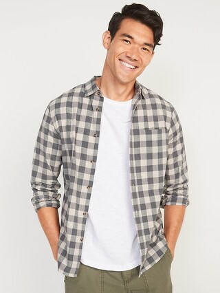 Slim-Fit Built-In Flex Check-Print Everyday Shirt for Men | Old Navy (US)