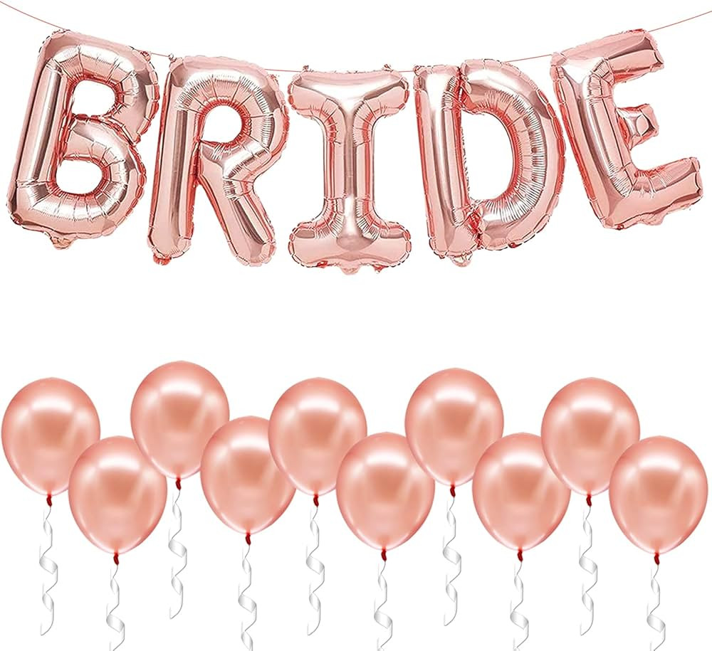 KatchOn, Bride Balloons Rose Gold Set - 16 Inch, Pack of 15 | Rose Gold Bride Balloon, Latex Ball... | Amazon (US)