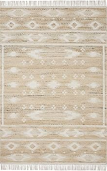 Loloi Angela Rose x Rivers Collection RIV-04 Natural/Ivory 7'-9" x 9'-9" Reversible Area Rug | Amazon (US)