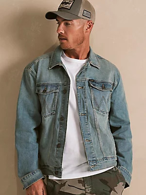 Men's Wrangler® Classic Denim Trucker Jacket in Vintage Indigo | Wrangler
