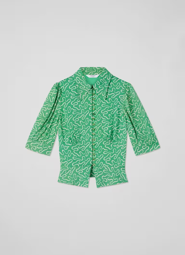 Elsie Green And Cream Ribbon Print Blouse | L.K. Bennett (UK)