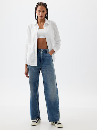 Linen-Blend Easy Shirt | Gap Factory