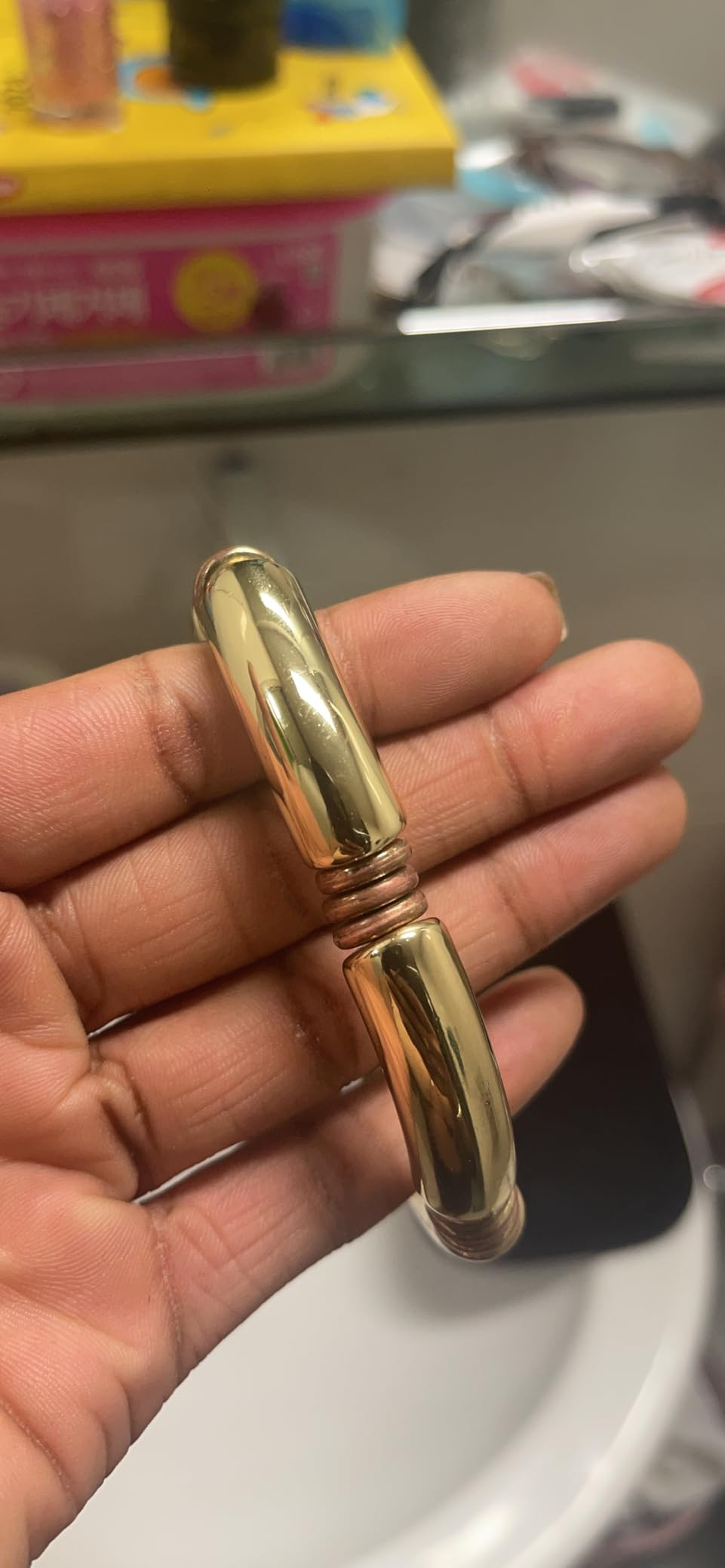 Gold Chunky Bangles Bracelets For Women 14k Gold Plated Stack Layered Curved Bamboo Tube Stretch ... | Amazon (US)