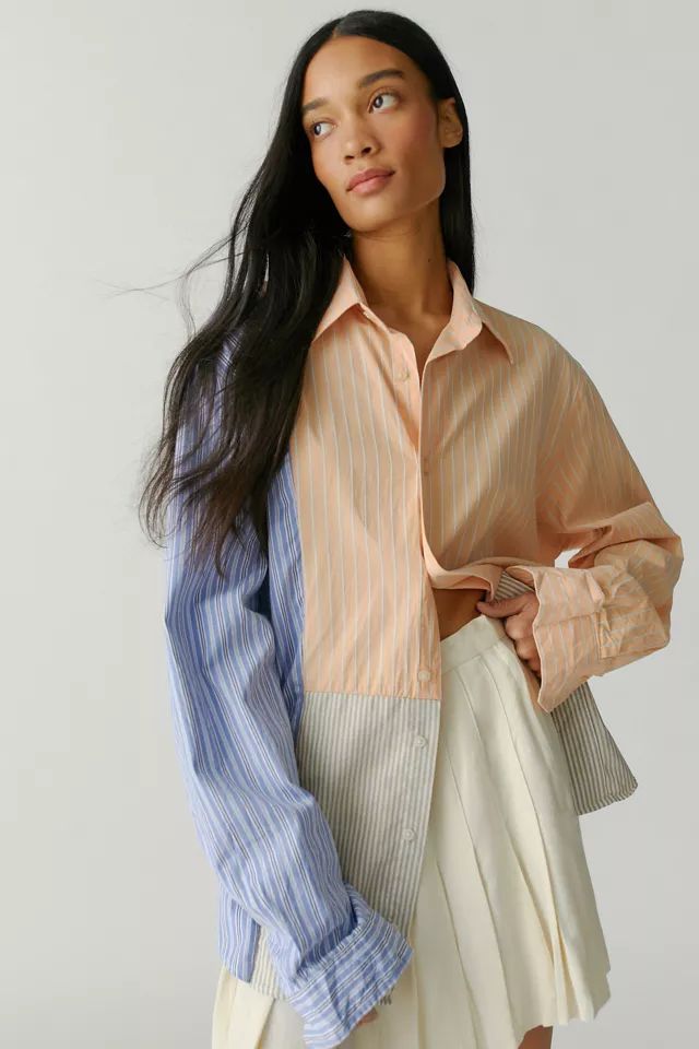 Urban Renewal Recycled Tri-Splice Pattern Shirt | Urban Outfitters (US and RoW)