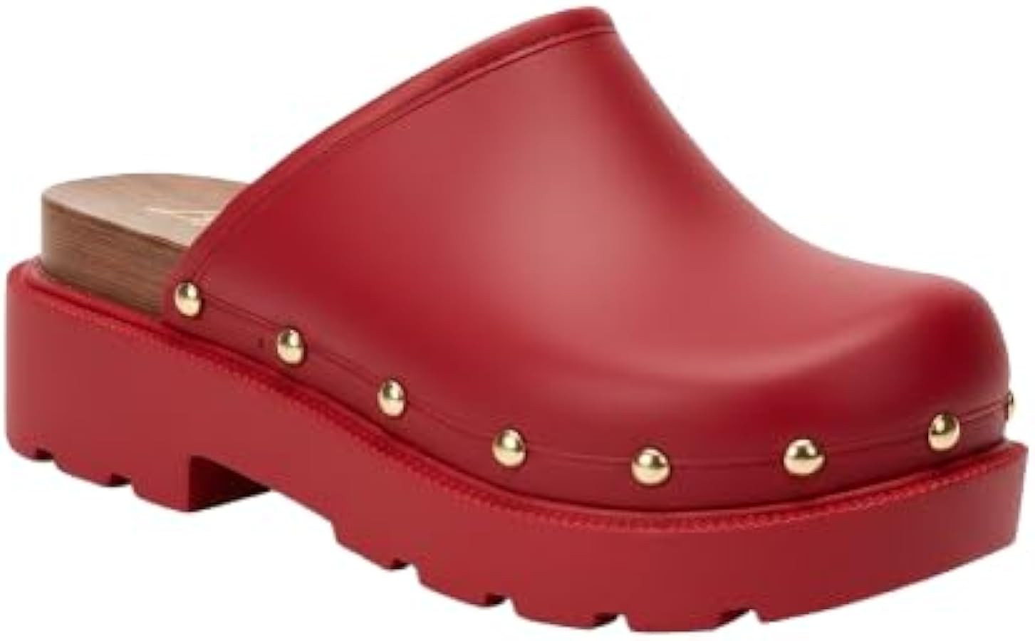 Liliana Women's Bronco-1 Gold Studded Accent Slip On Platform Closed Toe Clog Sandals (Runs Small... | Amazon (US)