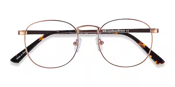 St Michel Round Rose Gold Full Rim Eyeglasses | Eyebuydirect | EyeBuyDirect.com