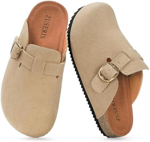 Kids Suede Clogs Boys Girls Cork Footbed Potato Shoes Classic Slip On Leather Mules Children Indo... | Amazon (US)