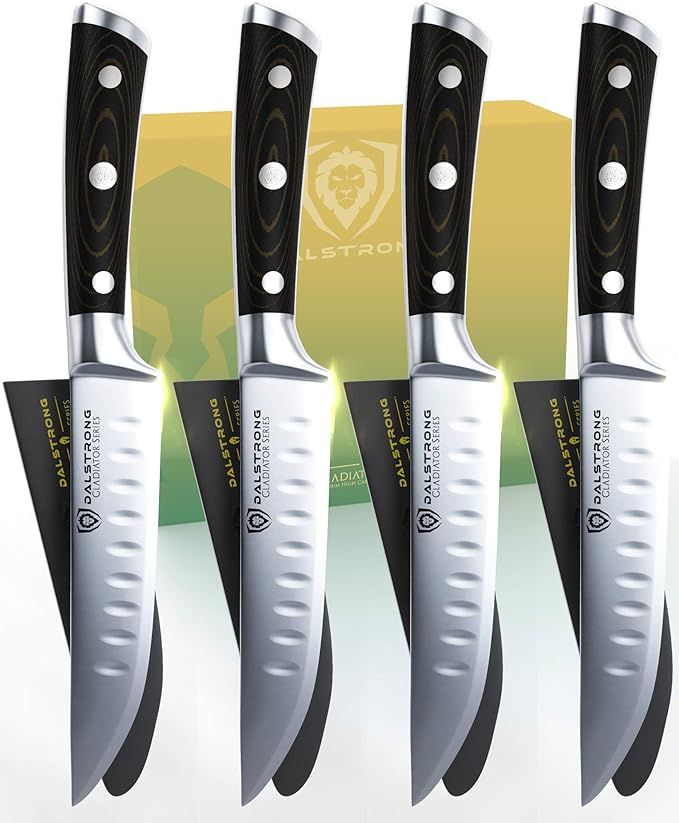 Dalstrong Steak Knives 4-Piece Set - 5" - Straight-Edge Blade - Gladiator Series - Forged German ... | Amazon (US)