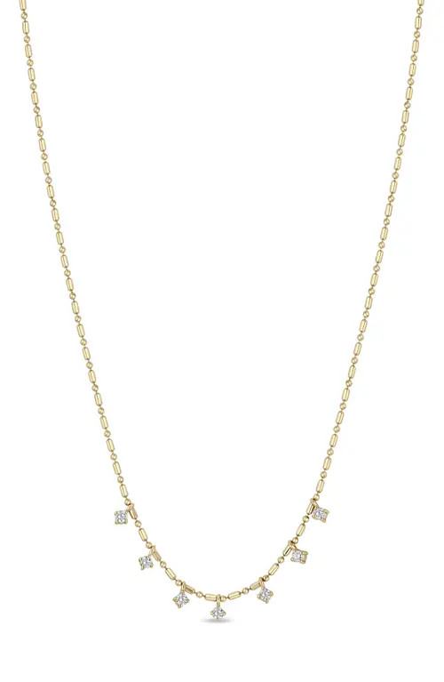 Zoë Chicco Diamond Charm Necklace in 14K Yellow Gold at Nordstrom, Size 16 | Nordstrom