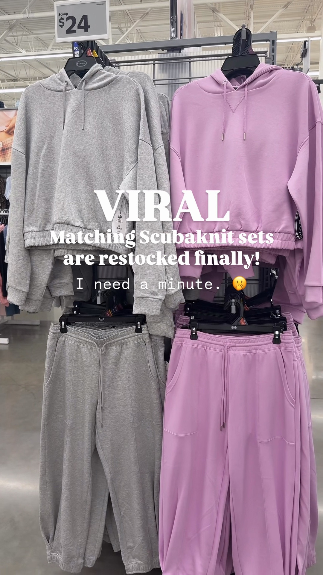 ✨SCROLL TO SHOP✨

❣️✨Finally back! The Viral Scubaknit matching sets from Walmart! So many cute colors. Barrel sweats have me in a chokehold and these ones are 10/10. 

Size: S / tts / 5’5” / 120lbs 