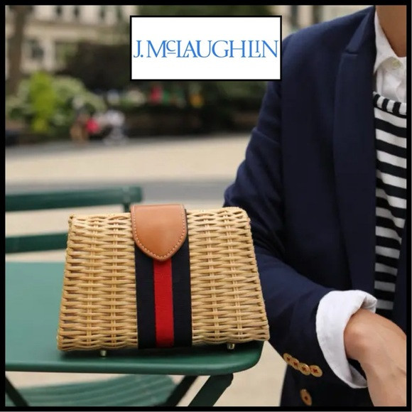 J.McLaughlin Olivia Clutch Natural Stripe. Brand New. | Poshmark