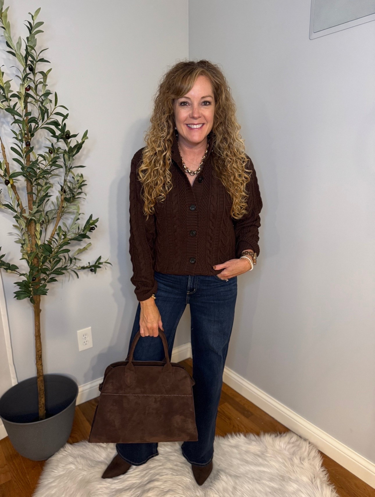 Walmart✨ Scenario Woman's Cable Cardigan Sweater with Long Sleeves, Mid-weight, Sizes XS-XXXL

Cardigan- medium 
Jeans- 27 regular

Over 40 fashion, fall outfits women over 40, business casual workwear, date night outfits, work outfits @Walmart  @Quince  #walmartstyle #walmartpartner

#LTKootd #LTKOver40 #LTKWorkwear