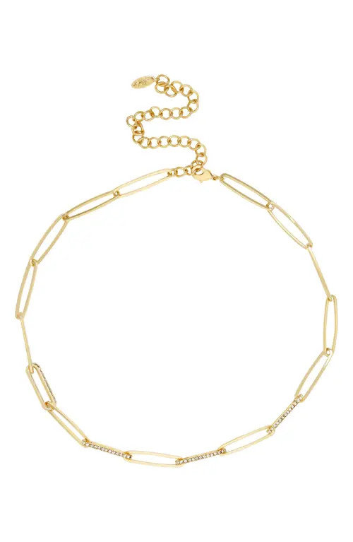 Ettika Cubic Zirconia Chain Link Necklace in Gold at Nordstrom | Nordstrom