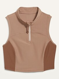 Sleeveless PowerSoft Cropped Half-Zip Top for Women | Old Navy (US)