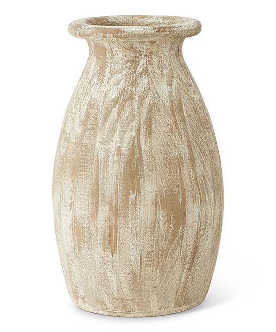 K&K Interiors Vases - Distressed Taupe & Beige Vase | Zulily