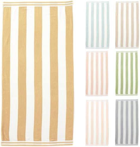 Great Bay Home Luxury Cabana Resort Striped Beach Towels Plush 4 Pack 30” x 60” Large Thick P... | Amazon (US)