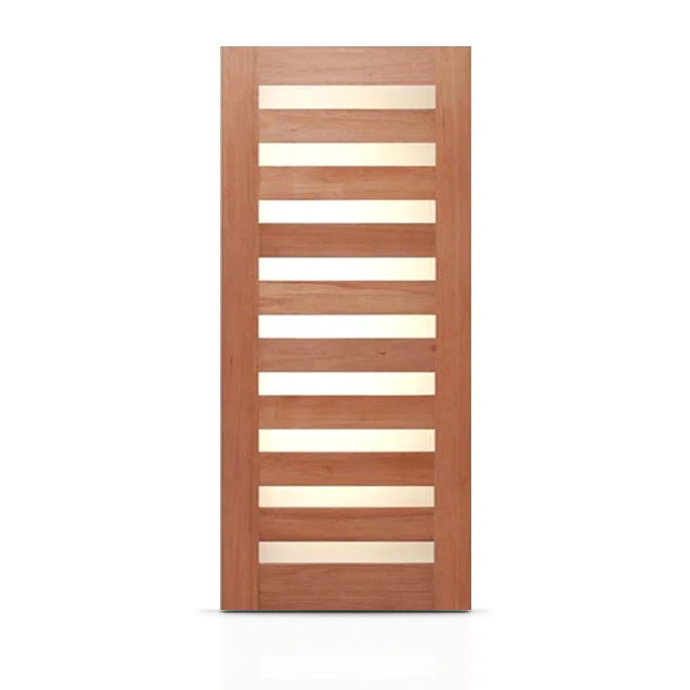 Universal Frosted Glass Modern Exterior Unfinished Mahogany Front Door Slab with Door Slab Only | Wayfair North America