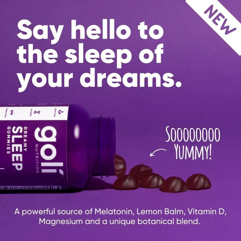 Goli Nutrition Dreamy Sleep Gummies, Bálsamo de Limón y Botánicos, 60 Uds | Walmart (US)