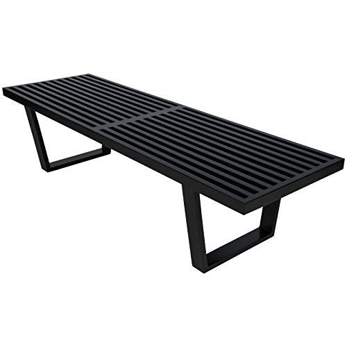 LeisureMod Inwood 5-Foot Platform Slat Black Wood Bench | Amazon (US)