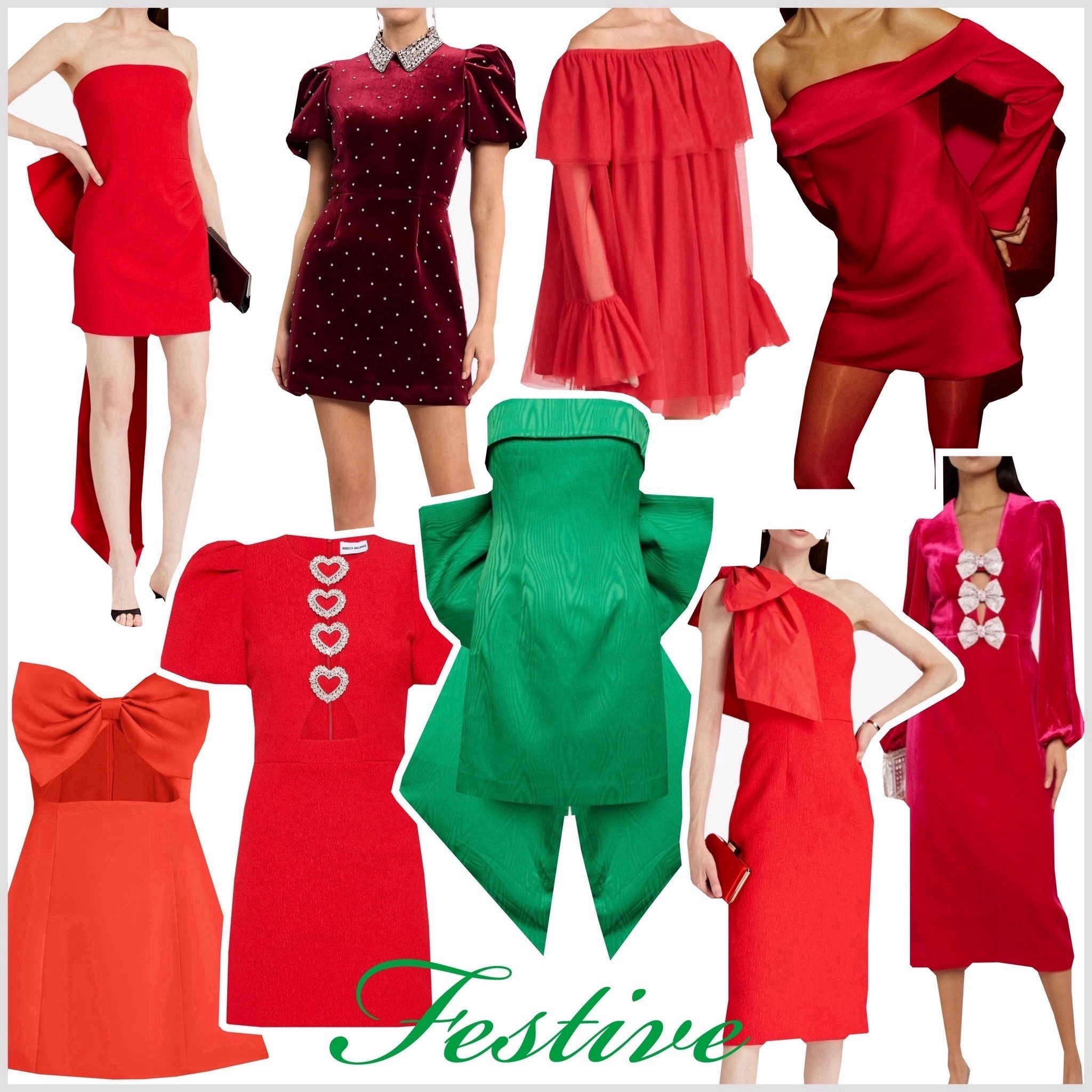Festive Christmas dresses! #christmasdress #dress #reddress #greendress 

#LTKSeasonal #LTKHoliday #LTKparties