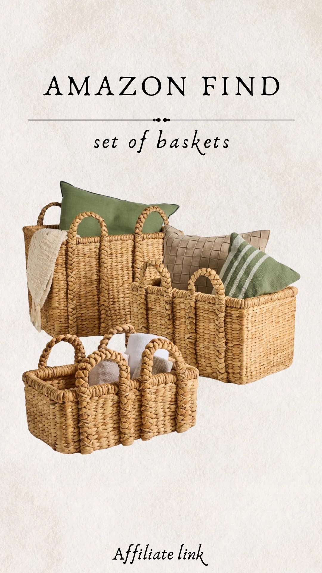 These Amazon baskets look incredibly similar to my Pottery Barn basket I have in my living room! These come as a set and for a fraction of the price I paid for mine! 🤯

#LTKHome #LTKSeasonal #LTKSaleAlert