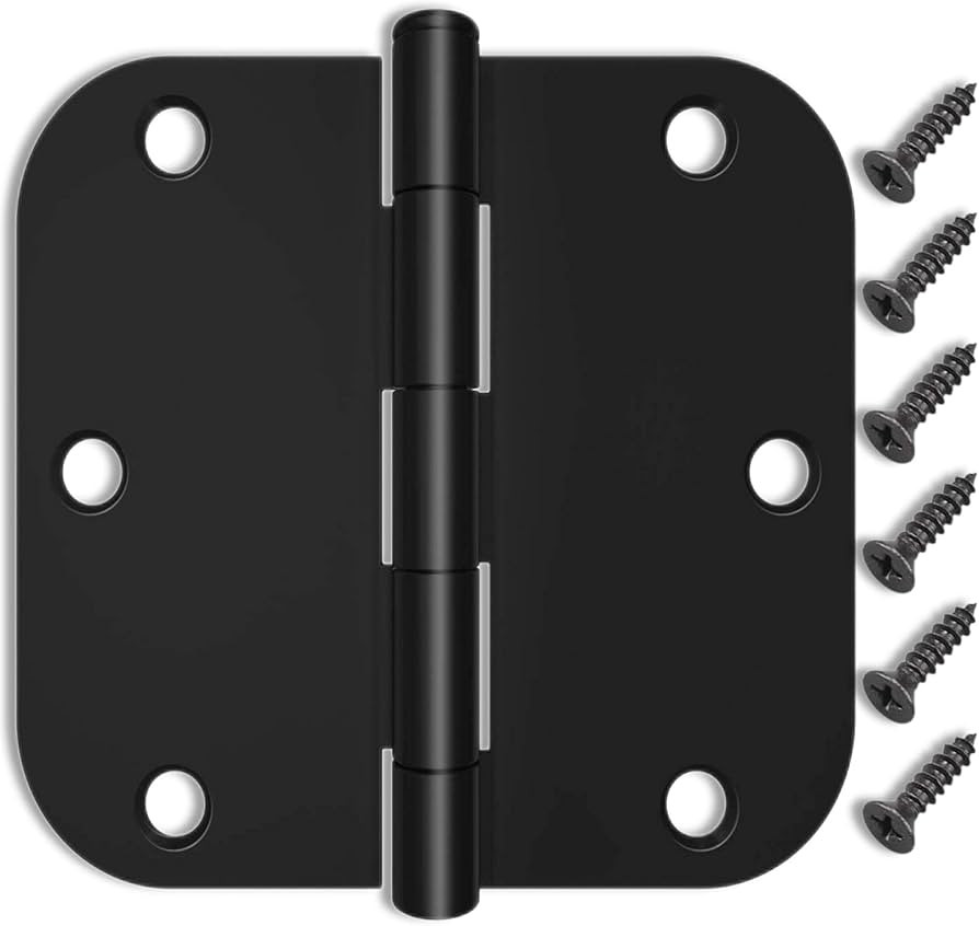 3 Pack Matte Black Door Hinges,3.5 Inch Door Hinges Black Matte with 5/8" Radius,Fit Standard Doo... | Amazon (US)