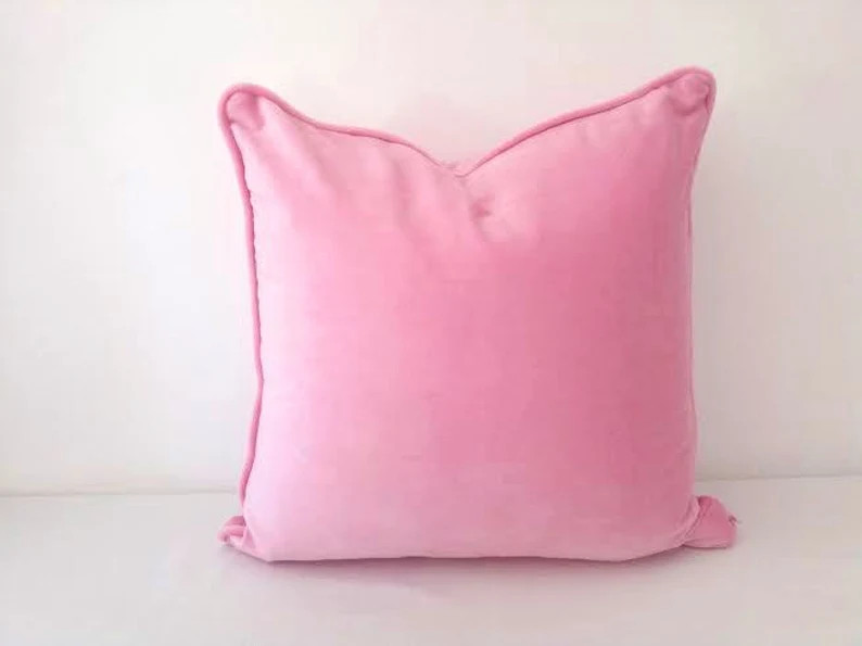 Baby Pink Velvet Pillow Cover, Velvet Cushion Cover - Etsy | Etsy (US)