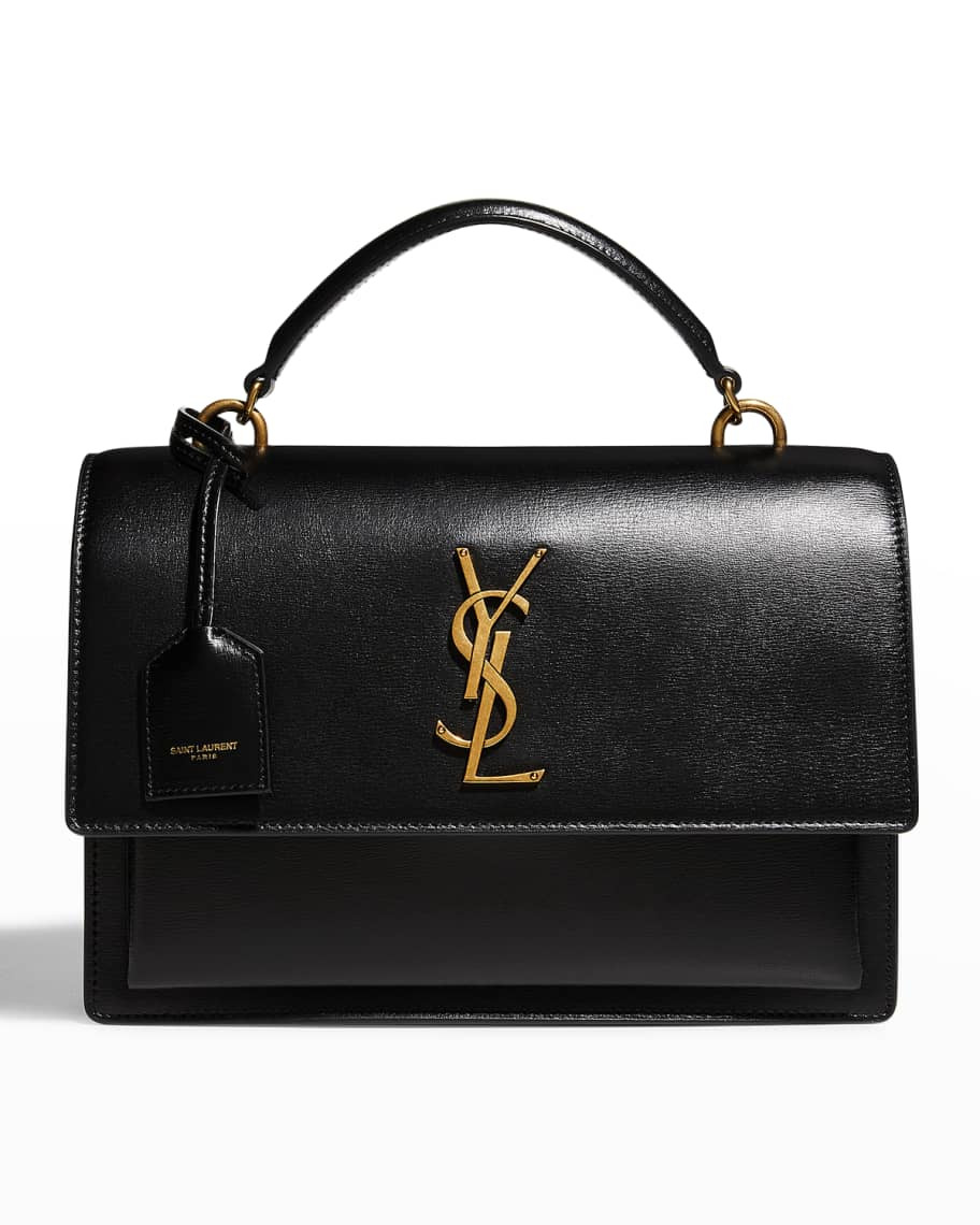 Saint Laurent Sunset Medium YSL Monogram Aspen Crossbody Bag | Neiman Marcus