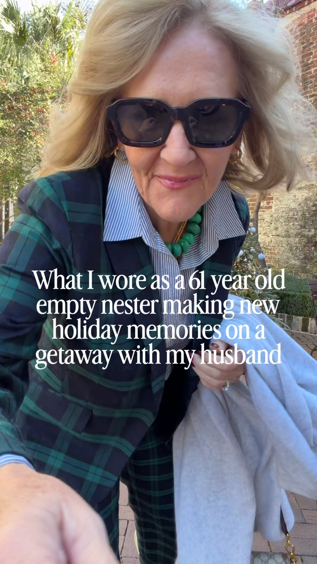 Heading to Charleston! So a bit elevated travel outfit. It’s only an hour flight. 
Plaid blazer & pants are very comfy. 
Jacket size 10 petite 
Pants size 8 petite 
Blouse size medium 
Shoes if inbetween size down. So excited about these. 
Gucci bag is such a lovely end of year treat  

#LTKootd #LTKOver40 #LTKTravel