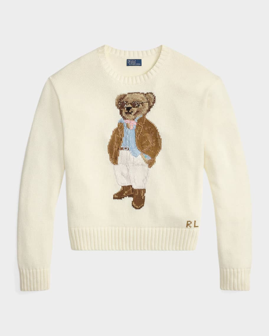 Polo Bear Cotton Crewneck Sweater | Neiman Marcus