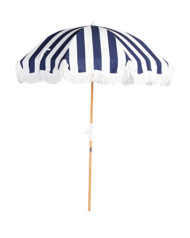 6.5ft Holiday Beach Crew Stripe Umbrella With Carry Bag | TJ Maxx