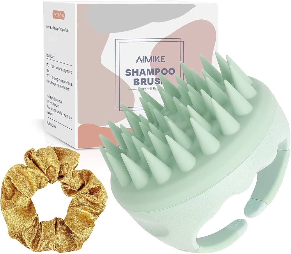 AIMIKE Hair Scalp Massager Shampoo Brush, Soft Silicone Scalp Brush Hair Scrubber, Hair Washing S... | Amazon (US)