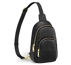 S-ZONE Leather Sling Bag for Women Men, Anti-theft Small Crossbody Sling Backpack Purses Chest Ba... | Amazon (US)