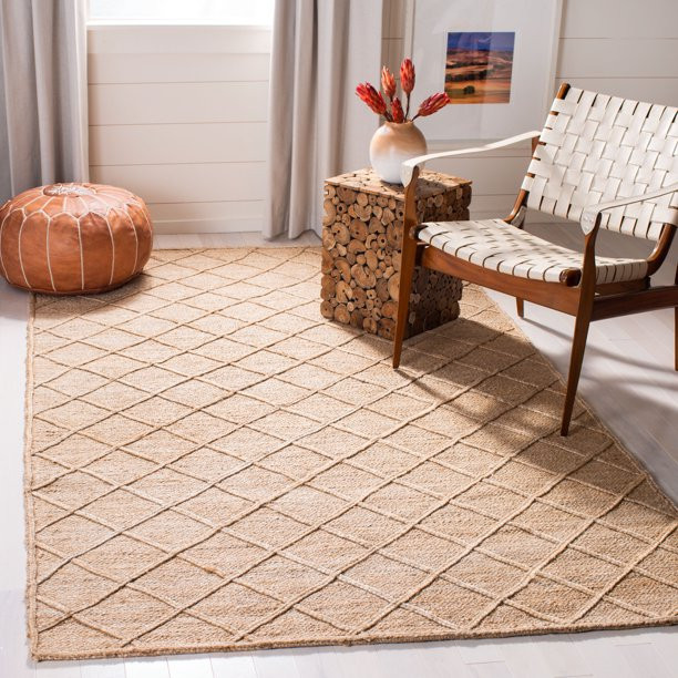 SAFAVIEH Natural Fiber Amias Geometric Jute Area Rug, Beige, 5' x 8' | Walmart (US)