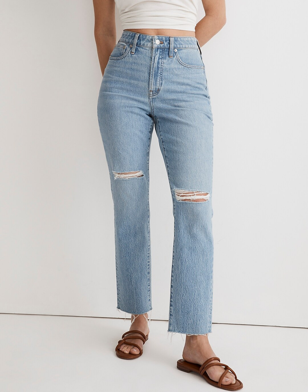 The Curvy Perfect Vintage Jean in Bradwell Wash: Ripped Edition | Madewell