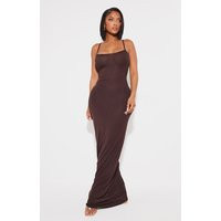 Shape Chocolate Brown Jersey Strappy Maxi Dress | PrettyLittleThing US