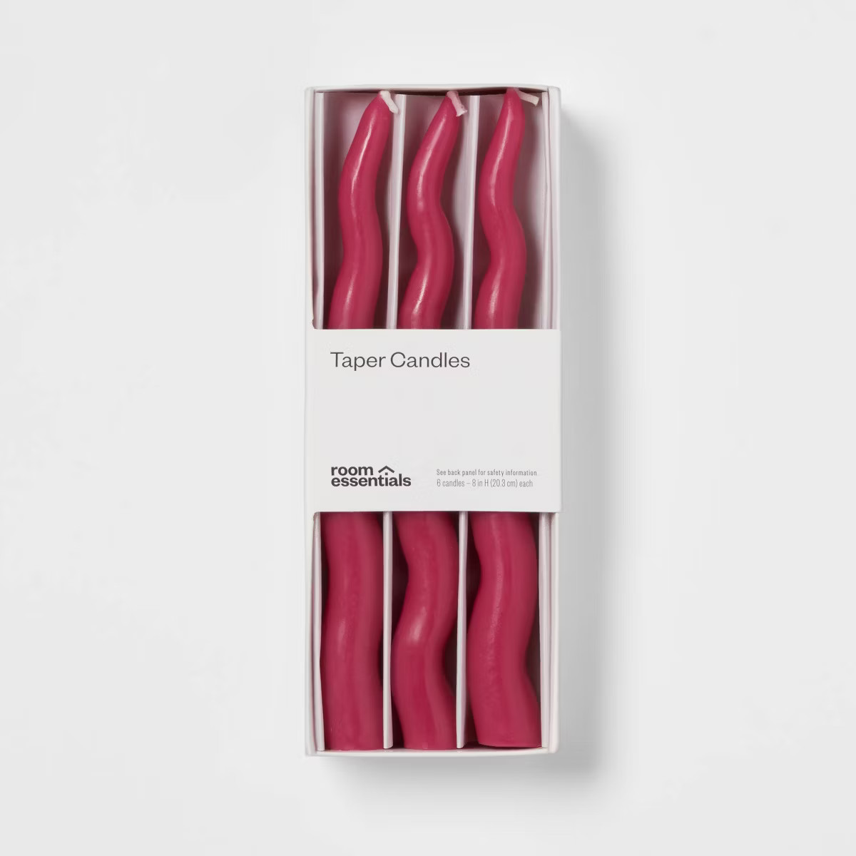 6pk Taper Candle Set Wavy Magenta - Room Essentials™ | Target