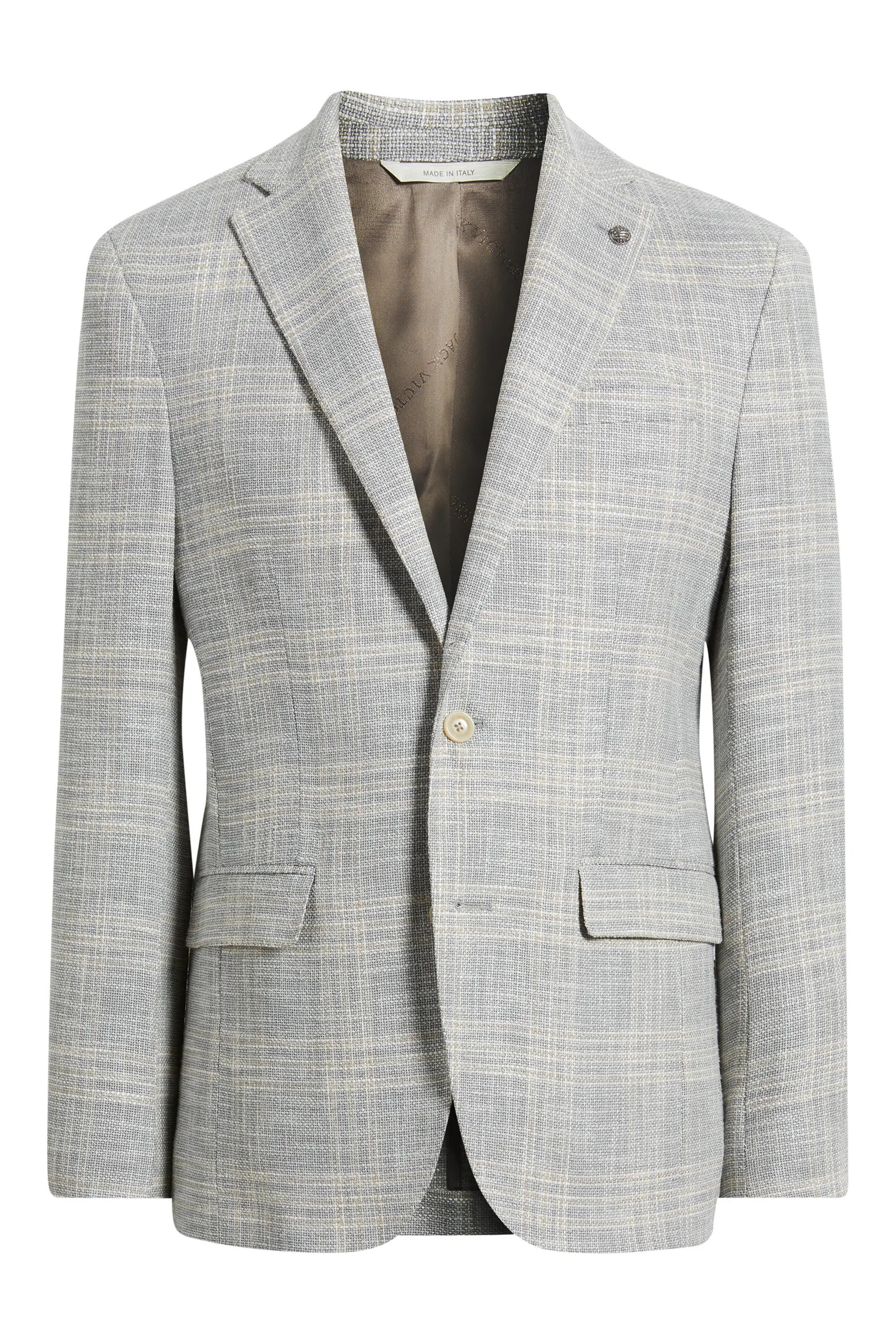 Midland Contemporary Fit Grey Windowpane Check Slub Wool & Silk Blend Sport Coat (Men) | Nordstro... | Nordstrom