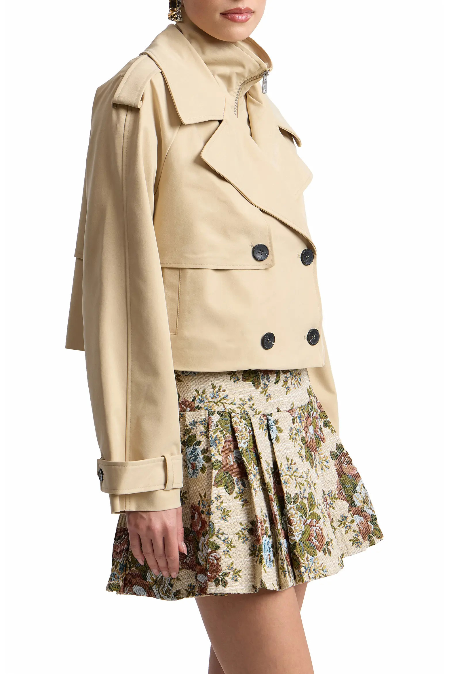 Avec Les Filles Cropped High Neck Jacket (Women) | Nordstrom | Nordstrom
